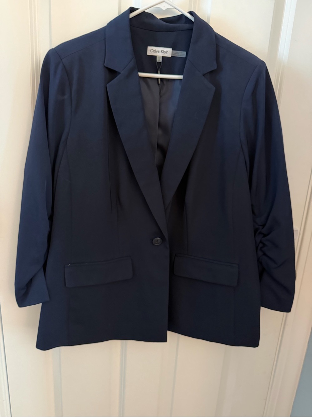 Calvin Klein Women's 14W Navy Single-Button Tailored Blazer - NWOT
